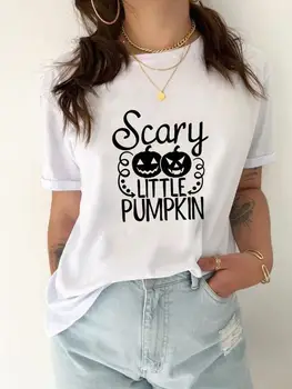 Halloween Sieviešu Drukāt Fall Rudens T Krekls Apģērbu Tee Ķirbju Smieklīgi, Jauki Apģērbu, Sieviešu Grafiskais Top Pateicības T-krekls