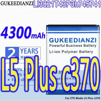 4300mAh LI3821T43P3h745741 GUKEEDIANZI Akumulatoru ZTE Blade L5 Plus/L0510/SS C370 T520 Telefonu Baterijas