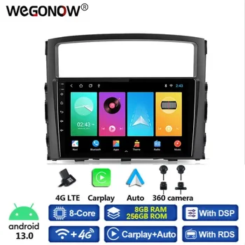 360 Fotokameras Carplay 8G+256G Android 13.0 Auto DVD Player, GPS, WIFI, Bluetooth RDS Radio Mitsubishi Pajero 4 V80 V90 2006. gada - 2014. gadam