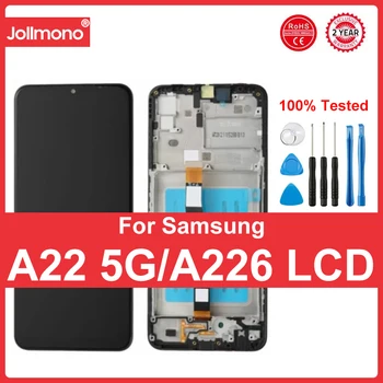 Samsung Galaxy A22 5G A226 LCD Displejs, Touch Screen Digitizer Montāža Nomaiņa A226B SM-A226B/DS Displeja Daļa