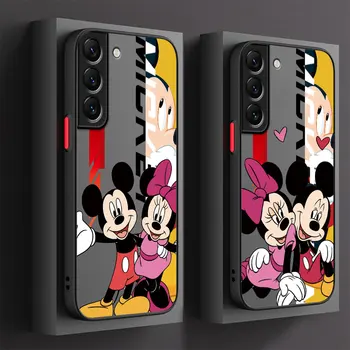 Mickey Minnie Mouse Matēts Case For Samsung Galaxy S23 Plus S22 Ultra S20 FE S21 S10 Piezīme 20 10 Lite S10e S9 9 8 Tālruņa Vāciņu
