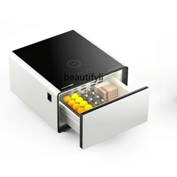 Smart Ledusskapis Mazs Kafijas galdiņš Integrētu Dīvāns Pusē Kabineta Kvadrātveida Tabula Vienkāršām Sadzīves Mini naktsgaldiņš mēbeles