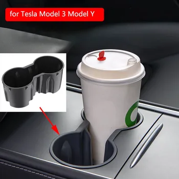 TPE Ūdens Kausa Turētāja Aksesuāri Ūdens Pierādījums Konsoles Kausa Turētāju, Ievietojiet Dubultu Caurumu Turētājs Tesla Modelis 3 Modelis Y 2021