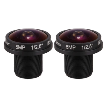 2X HD Fisheye Cctv Lens 5MP 1,8 Mm M12x0.5 Stiprinājums 1/2.5 F2.0 180 Grādu Video Novērošanas Kameras Cctv Lēcas
