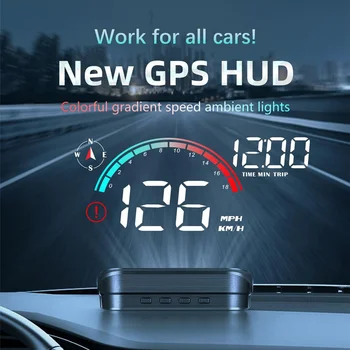 M22 HUD Auto Head-Up Displejs Universālu Digital GPS Spidometrs HD LCD Vējstikla Projektors Auto Spidometrs Elektronisko Piederumi