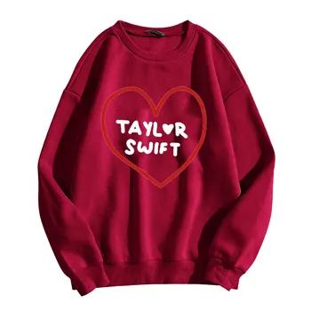 Rudens Ziemas Jauno Modes 1989 Sweatershirt Apaļu Kakla Garām Piedurknēm Taylor Vēstuli Izdrukāt Tour Koncerts Hoodeless Džemperi Apģērbi