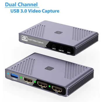 USB3.0 Viedeo Uztveršanas Profesionālās Tiešraidi Podcasting Dual HDMI Ievade Nintendo Slēdzis PS5 4 Xbox Kameras Valdes uzņemšanas