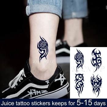 Ūdensnecaurlaidīgus Pagaidu Sula Tetovējumu Uzlīmes, Asas Līnijas Modelis Totem Flash Tetovējums Viltus Tatto Roka, Kāja Mākslas Vīrieši Sievietes