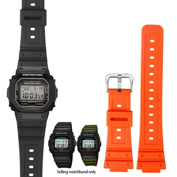 DW-5600 Gumijas Watchband par Casio DW5600 GW-5000 5035 GW-M5610 GA2100 Ūdensizturīgs Silikona Sporta Skatīties Joslas Siksniņu Rokassprādze 16mm
