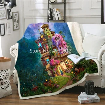Disney Encanto Mirabel Plīša Sedziņa Mest Sofa Bed Cover Vienu Dvīņu Gultas Zēni Meitenes Bērniem Dāvanas Mājas Tekstils