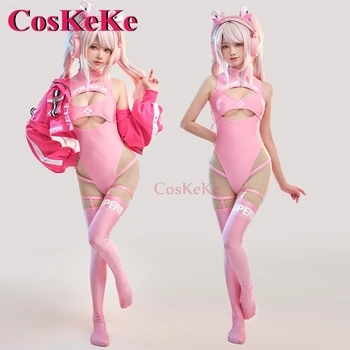 CosKeKe Alise Cosplay Anime Spēle NIKKE Kostīmu Salds Modes Elegants Rozā Jumpasuit Peldkostīmu Halloween Puse Lomu Spēlē Apģērba