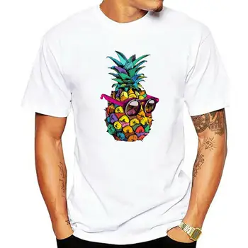 Vīriešu Vasaras Modes Ananāsu Iespiests T Krekls ar Īsām Piedurknēm O-veida kakla Pamata Tee kreklu Hipster Atdzist Dizaina Customed Topi