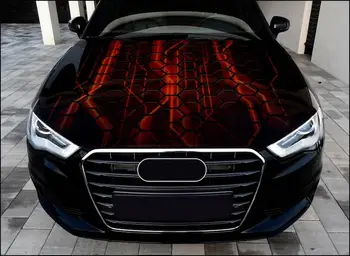 Anotācija Auto Kapuci Apmetni Pilnu Krāsu Vinila Decal 3D Modeli Uzlīme