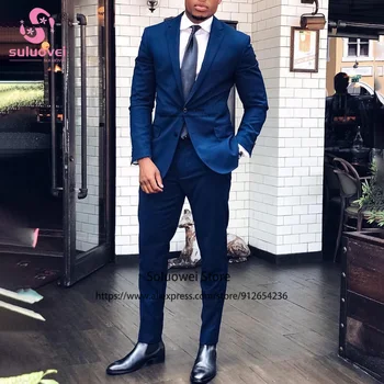 Modes Slim Fit Uzvalku Vīriešu Biznesa 2 Gabals Jaka, Bikses Uzstādīt Oficiālu Līgavainis Kāzu Uzvalku Terno Masculino Completo Pasūtījuma