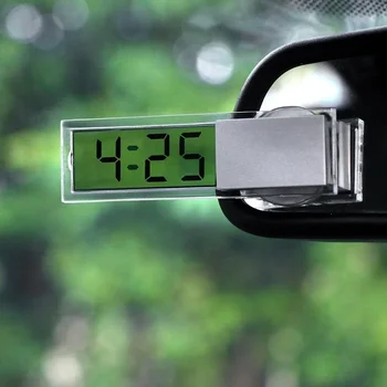 LCD Displejs Pārnēsājamo Elektronisko Logā Pulkstenis ar piesūcekni Skatīties Auto Interjera Rotājumu Piederumi Dāvanu Automašīnu Assecories
