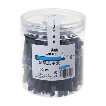G5AA 100gab Jinhao Universālā Izdzēšami Zilu Tintes Pildspalvu Tintes Sac Kasetnes 3.4 mm Ugunsdzēšanas