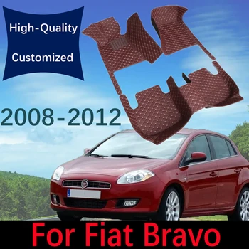 Pasūtījuma Ādas Automašīnas Grīdas Paklāji Fiat Bravo 2008 2009 2010 2011 2012 Automobile Paklāju Paklāji Pēdu Spilventiņi Interjera Aksesuāri