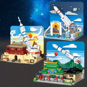 Raķešu Palaišanas Centra Celtniecības Bloki, Space Shuttle Montāža Ķieģeļi Zēniem Rotaļlietas Modeļa Darbvirsmas Apdare Bērnu Ziemassvētku Dāvanas