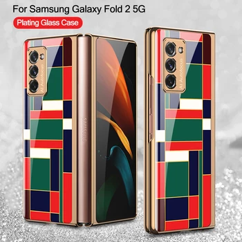 GKK Luksusa Rūdīts Stikls Case For Samsung Galaxy Z 2 Reizes Uzsist 5G Gadījumā Apšuvuma Aizsardzības Cieto Segumu Samsung Z 2 Reizes Uzsist