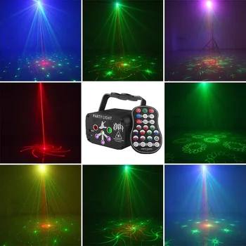Brīvdienu Puse Lampas Projektoru USB Lādējamu LEDRGB Mini DJ Diskotēka Lāzera Gaismu, UV Skaņas Strobe Posmā Spēkā Kāzu Ziemassvētki