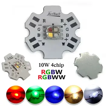 10 W RGBW RGBWW High Power led gaismas diodes Mikroshēmu 5050 4 Mikroshēmas ar 20mm alumīnija PCB Kuģa