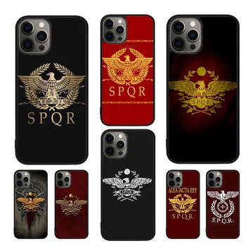 SPQR Romas Ķeizara Leģiona Mobilo Telefonu Gadījumos Vāciņš iPhone 15 14 12 13 mini 11 Pro MAX XR XS apple 6 7 8 Plus SE2020 Coque