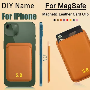 Par Magsafe Magnētisko Ādas Kartes Klipu iPhone 14 Pro Max 13 12 Pro Magnetic Seifs Kartes Turētāju Soma Telefonu Gadījumā Piederumi