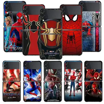 Brīnums Spiderman Komiksu Tālrunis Case For Samsung Galaxy Z Pārsegu, Z Flip3 5G Z Flip4 Grūti PC Matēts Apvalks