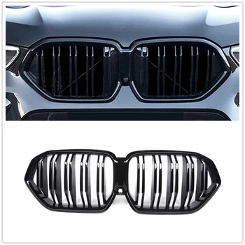 Grils BMW X6 G06 & X6M F96 SUV 2020-2023 Priekšā Nieres Restes Melnas Nomaiņa Augšējā Bufera Pārsega Acs Tīkla Dual Joslā Automašīnas Komplekts