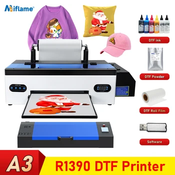 A3 DTF Printeri ar Roll Pakārtotā R1390 Impresora DTF Tieši uz Filmu DTF Pārsūtīt tshirt Printer Drukas Mašīna Auduma Drukāt