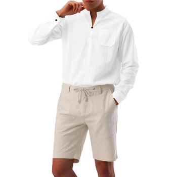 Vīriešu T Krekls Ikdienas Ikdienas Henley Apkakli, Garām Piedurknēm Regulāra Cietā Modelis Izturīgs Un Praktisks Augstas Kvalitātes