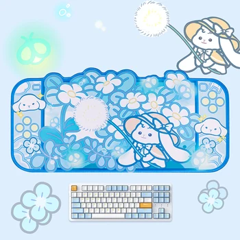 Liela Gaming Mouse Pad ir Liela Izmēra Cute Rabbit Blue Datora peles paliktņi Spēlētājs Galda Paklājiņš Biroja Galda Paklājiņš XXL neslīdoša Klēpjdatoru Pad