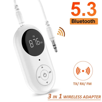 LED Ciparu Displejs Bluetooth 5.3 Uztvērējs, Raidītājs Adapteris 3,5 MM AUX, MP3 Atskaņotāja HIFI Audio Adapteri PC TV Auto Mājās Skaļrunis
