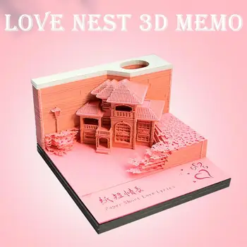 Mīlestība Ligzdas 3D Notepad Mini Mošeja Modeli Papīra Griešanai Mākslas līmlapiņas Papīrs Biroja Apdare Piederumi Zīmēšanas Burtnīcas