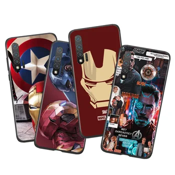 Marvel Iron Man Foršs, Lai Huawei Nova Y90 Y70 Y61 10 9 8 8i 7 SE 6 5T 5i 4 3i Plus Pro Melns Silikona Mīksto Telefonu Gadījumā