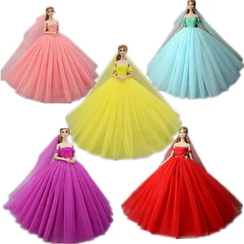Klasisks Augstas Kvalitātes Kāzu Kleita Barbie Lelle Drēbes Princess Vestidoes Puse Kleita Tērpiem 1/6 BJD Lelles, Aksesuāri, Rotaļlietas