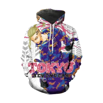 Jauns Anime Tokyo Revengers Džemperi Krekli, Topi 3d Drukas MenWomen Hoodies Ikdienas Apģērbu ar garām Piedurknēm Kapuci Unisex Apģērbi