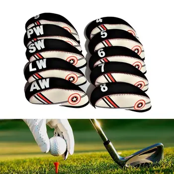 Dizains Golfa Apmācības Aprīkojumu Golfa Īsa Golfa Nūja Piederumi Golfa Dzelzs Headcover Golfa Headcovers Golf Club Vāka Aizsargs Lietā