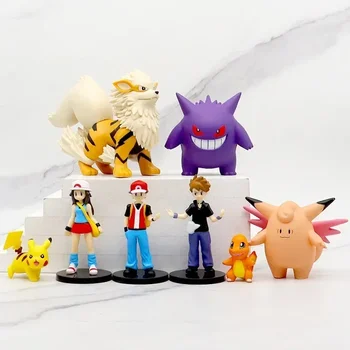 8pcs Pokemon Skaitļi Pikachu Rotaļlietu Modeli Multiplikācijas filmu Pokemonu Anime Kolekcija Rotaļlietu Draugiem Dzimšanas dienā, Ziemassvētku Dāvanas