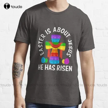 Lieldienas Ir Par Jēzu, Viņš Ir Augšāmcēlies Kristiešu Lieldienas T-Krekls Rozā Krekls O-veida Kakla Streetwear Lielgabarīta Vīriešu Tee Krekli Xs-5Xl