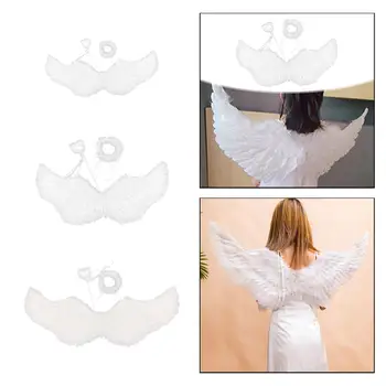 Eņģeļu Spārnu un Oreolu Saģērbt Aksesuārus Balta Cosplay Sniegumu Bērniem