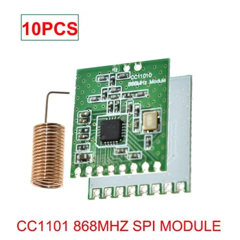 GWS 10PCS 868MHz RF modulis super zemas jaudas CC1101 čipu sakaru Uztvērēju un Raidītāju, SPI IOT ar 10pcs antena