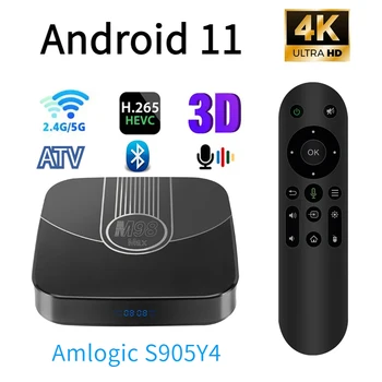 Android 11 M98 Max Smart TV Kastē Amlogic S905Y4 Atbalsta 4G 5G Dual Wi-Fi, BT 5.0 100M LAN LTV TV HD (4K 3D tv kastē Iptv