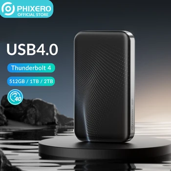 PHIXERO Portatīvo SSD 40Gbps Thunderbolt 4 USB 4.0 līdz 3150MB/s Ārējās Cietvielu Disks 2TB 512 gb, 1 tb Tipa C Portatīvo DATORU