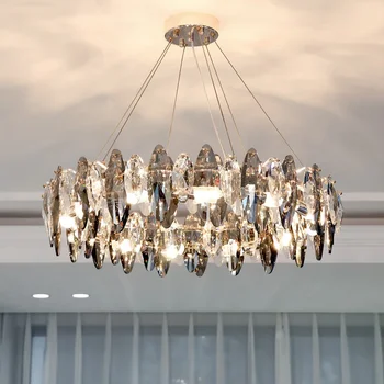 Ziemeļvalstu Luksusa Kristāla Lustras Iekštelpu Lustras Apgaismojums Spīdumu E14 LED Pendant Lampas Dzīvojamā Istabā Mākslas Dekoru Karājas Lampas