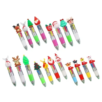 4gab Ziemassvētku Lodīšu Pildspalvu Vizuļi Paredzēti Multicolor Pildspalvu 10 Krāsa-in-1 Bagāžnieka Lodīšu Pildspalvu, lai Mazulis Spēle Atlīdzību
