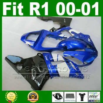Karstā pārdošanas pārsegi, par YAMAHA YZF R1 2000 2001 motociklu aptecētājs komplekts YZFR1 00 01 1000 YZF-R1 zilā komplekti daļas T8U6