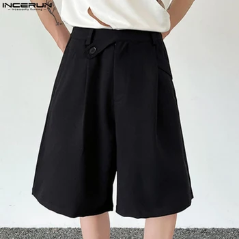 Korejiešu Stila Vīriešu tīrtoņa Krāsu Vidukļa Dizaina Šorti Ikdienas Streetwear Vīrietis Vienkārši, Viss, kas mača Ērti Šorti-S-5XL INCERUN 2023