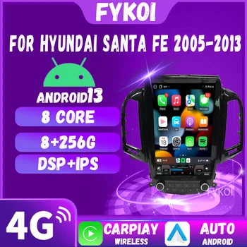 Automašīnu Radio Hyundai Santa Fe 2005-2013 CarPlay AndroidAuto Automobiļu multivides Tesla Stilu, proti, 4G, Bluetooth, GPS WIFI Navigācija