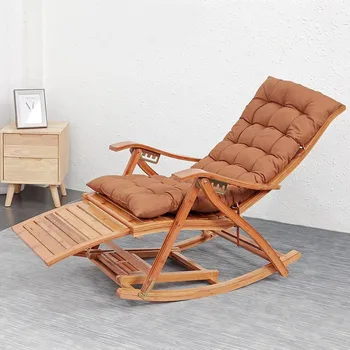 Pieaugušajiem Mūsdienu Krēslu Locīšanas Bambusa Šūpojot Luksusa Dzīvojamās Istabas Gultas, Koka Grīdas Dizaina Meditācija Roku Krēslu Šūpoles, Atpūtas Mēbeles